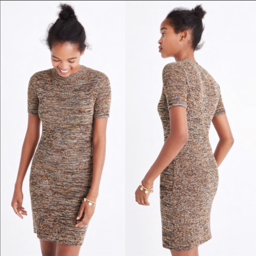 Madewell Slim Marled mockneck sweater dress